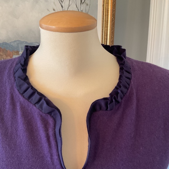 COPY - $395 Elie Tahari purple cashmere sleeveless dress size medium - Picture 4 of 5